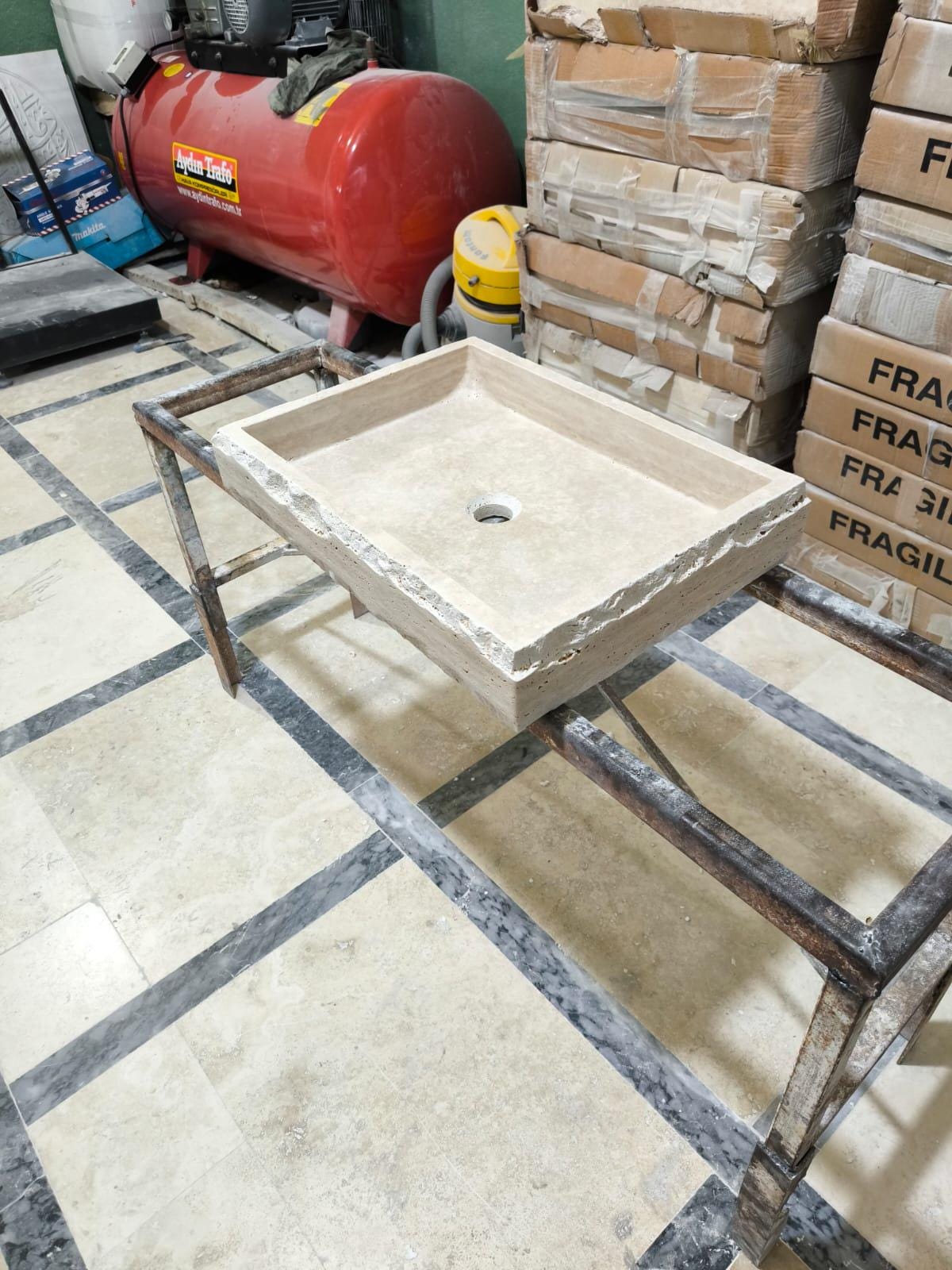 Custom Travertine Marble Sink