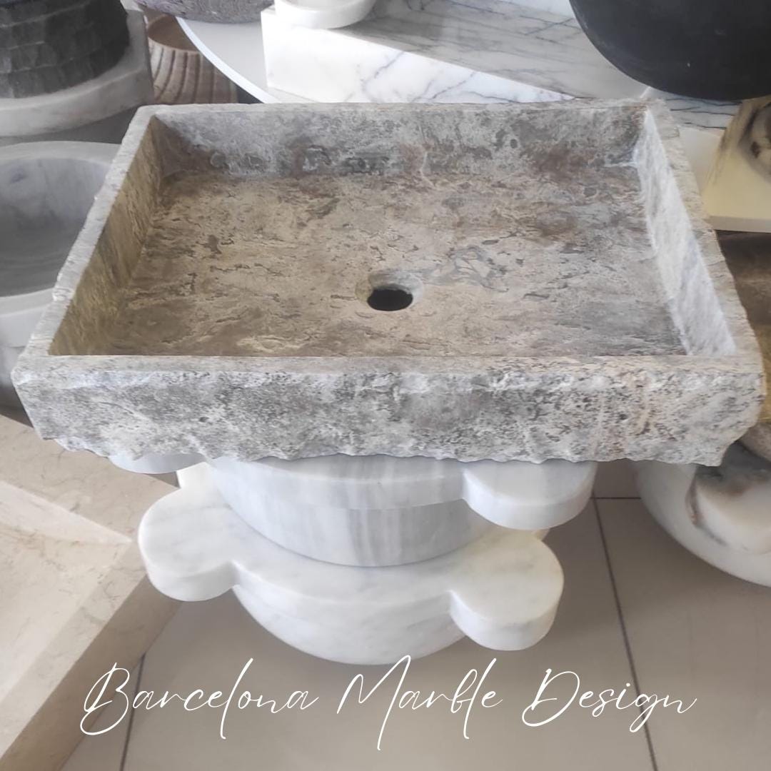 Silver Travertine Thin Edge Sink
