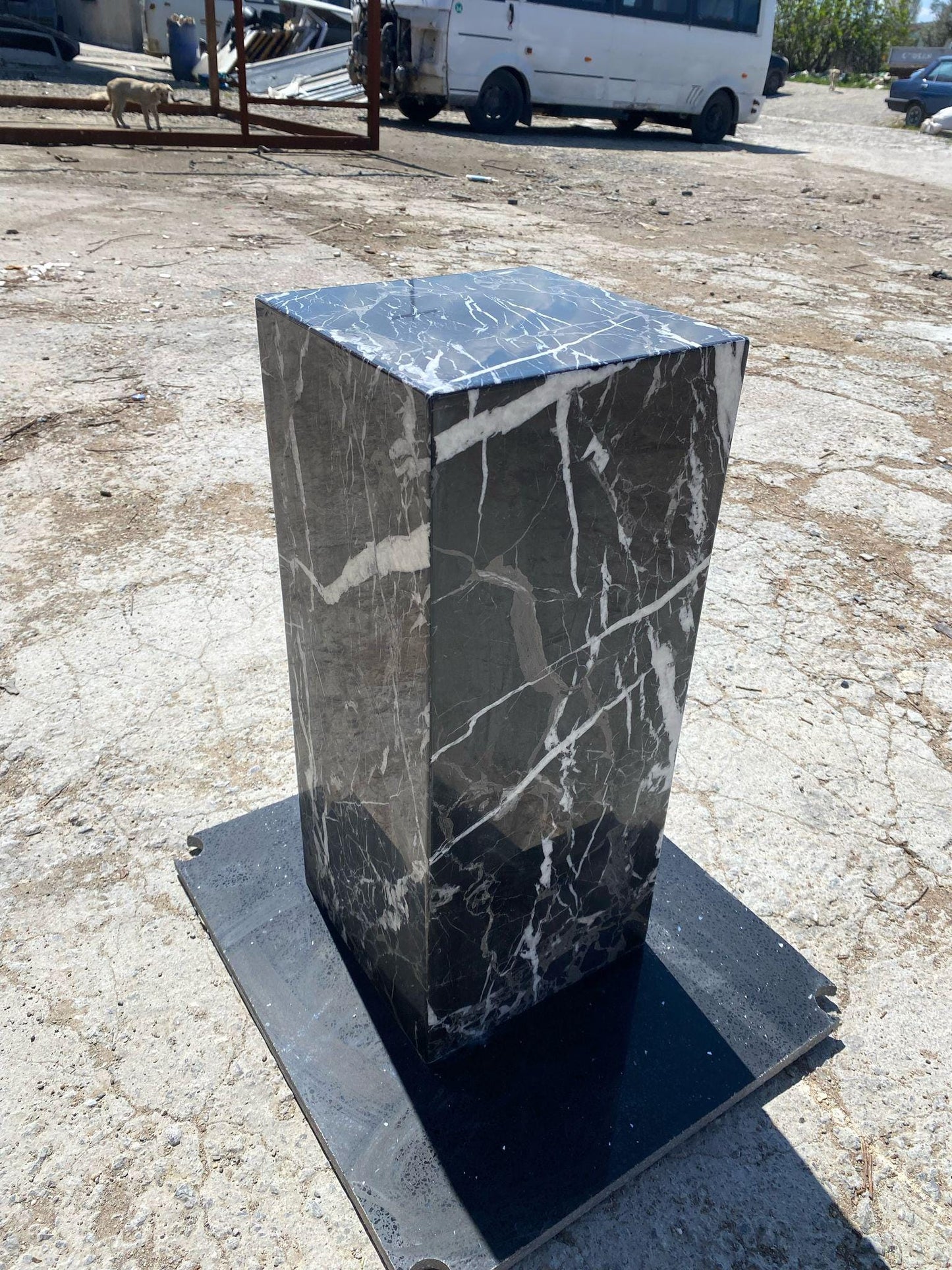 Nero Marquina Marble Side Table