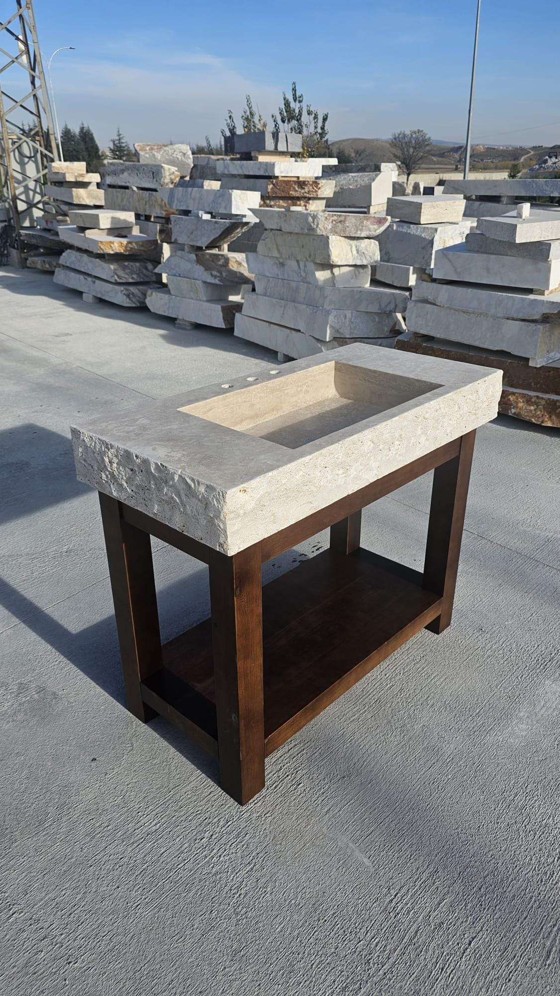 Custom Handmade Travertine Sink