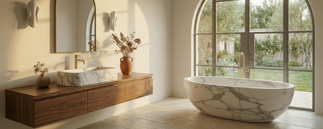 Marble vs Travertine Sinks: How to Choose the Right Natural Stone for Your Bathroom