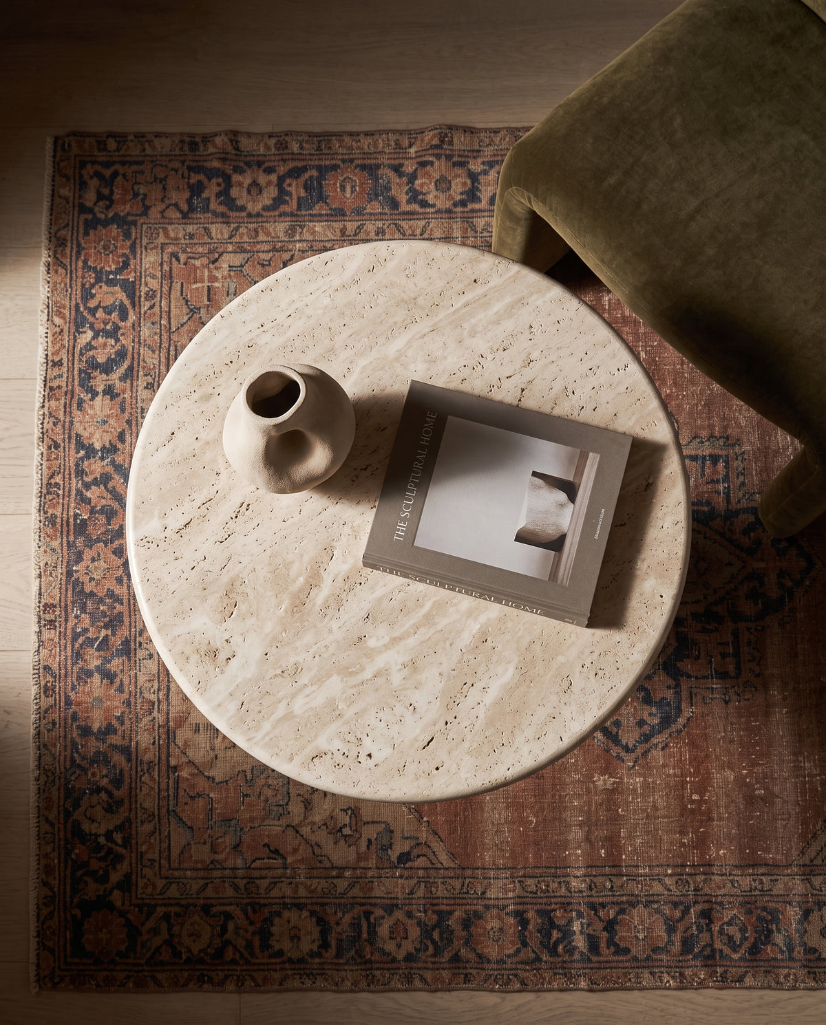 Travertine Plinth Table