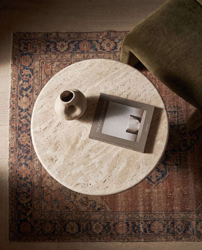 Travertine Plinth Table