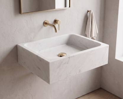 White Carrara Marble Sink