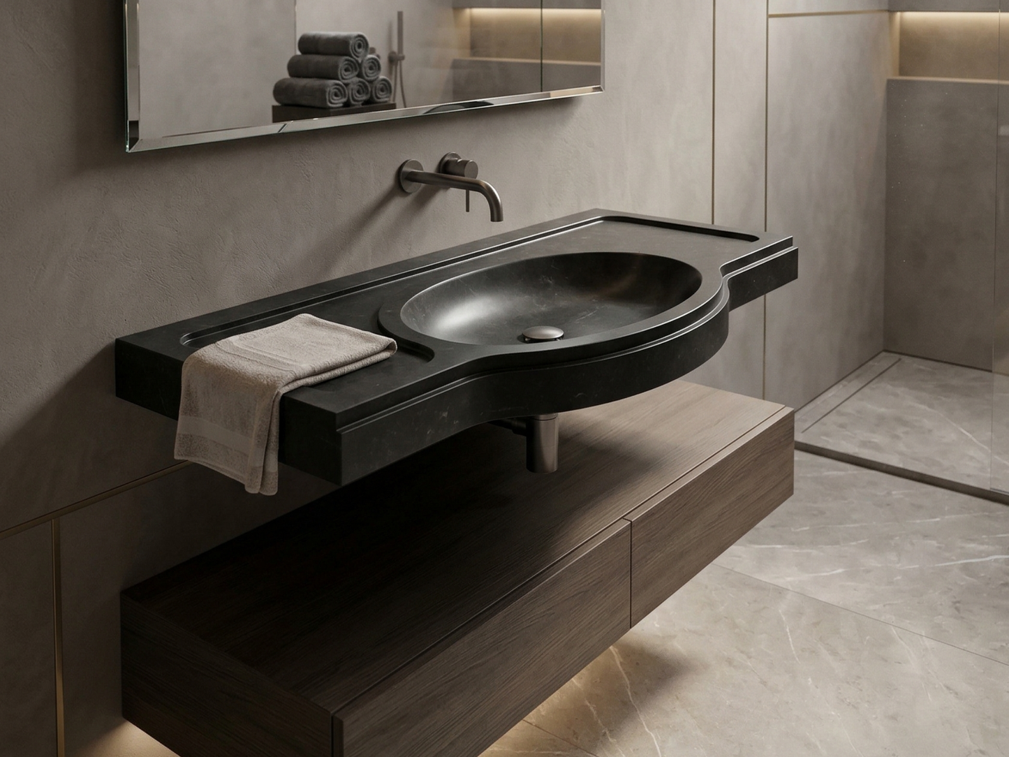 Nero Marquina Marble Sink