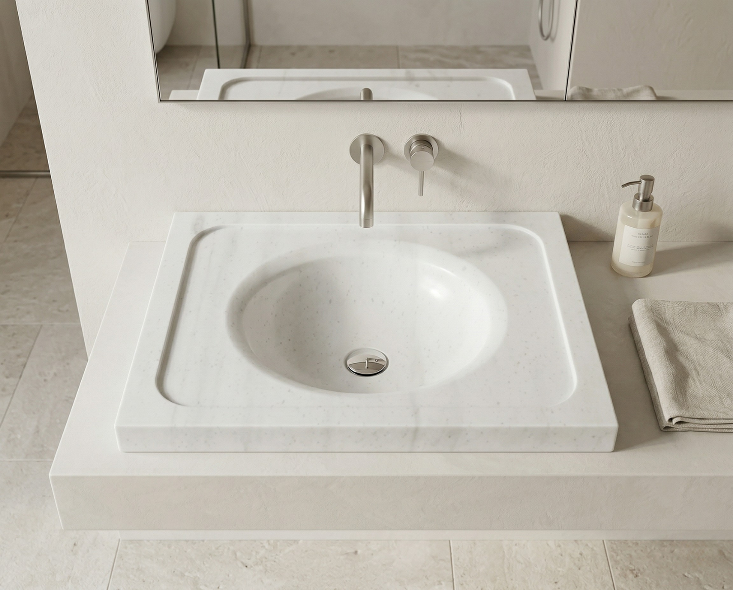 Carrara White Marble Sink