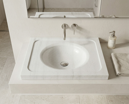 Carrara White Marble Sink