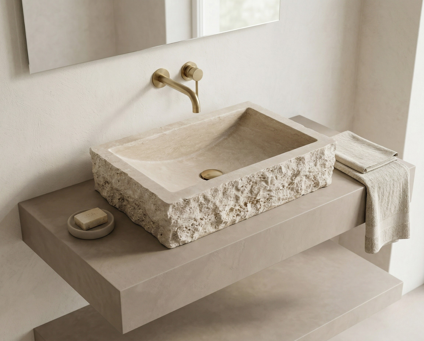 Travertine Rough Chiseled Sink