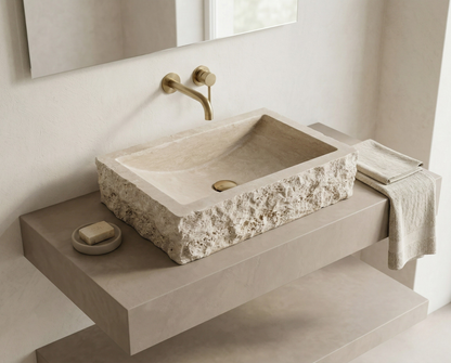 Travertine Rough Chiseled Sink