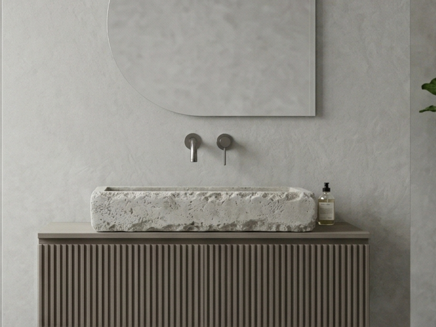 Silver Travertine Rectangular Sink