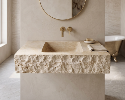 Custom Handmade Travertine Sink