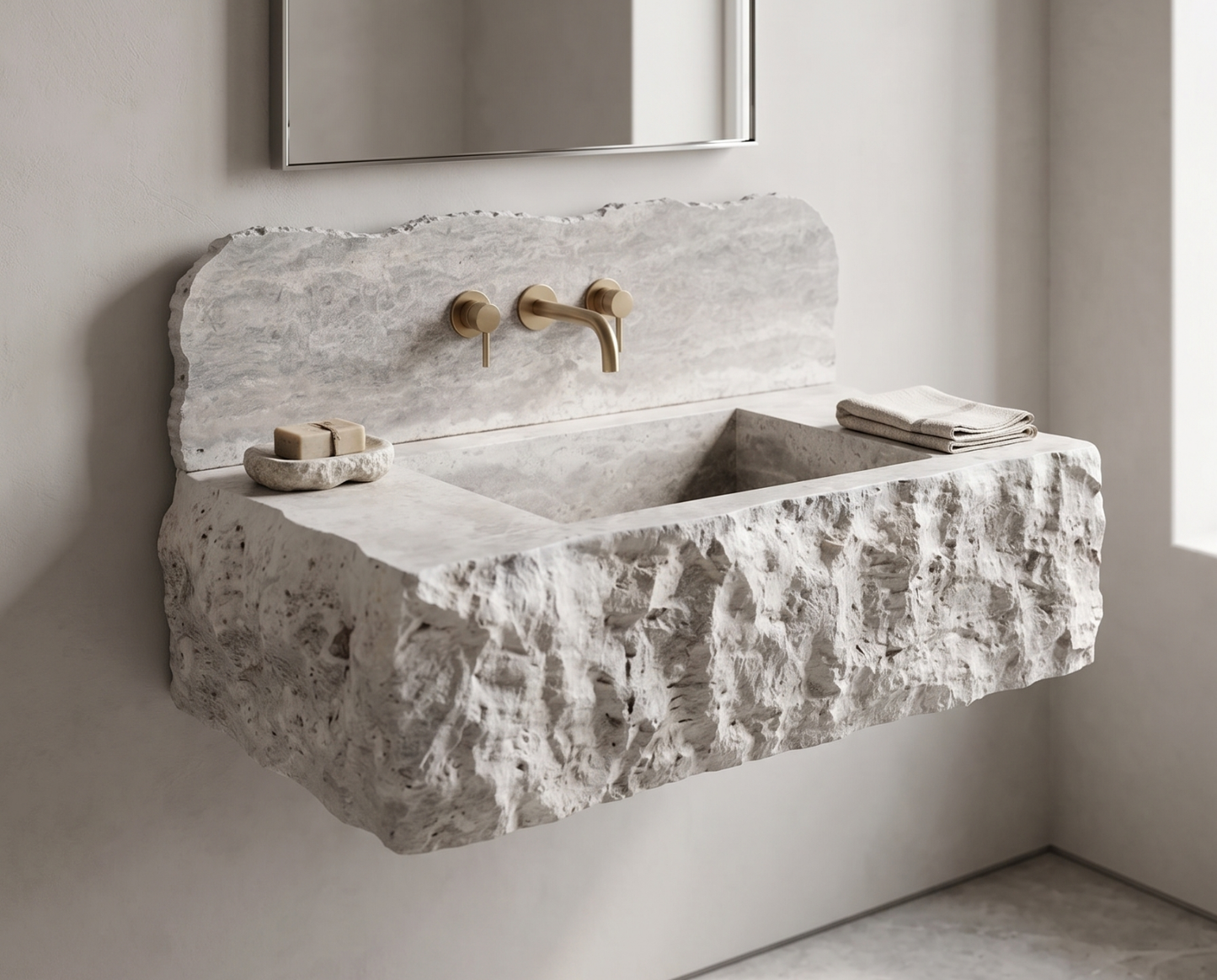 Travertine Sink-Optional Backsplash