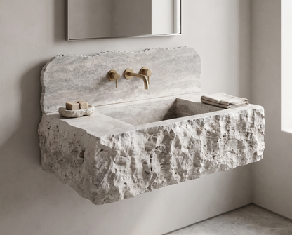 Travertine Sink-Optional Backsplash