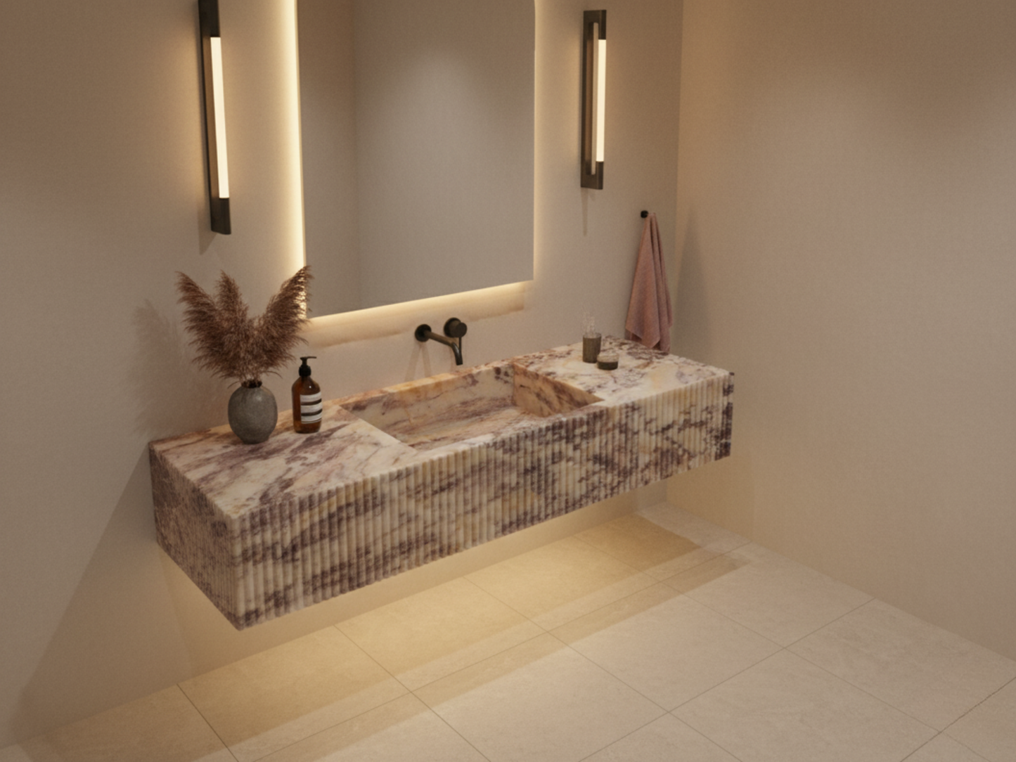 Calacatta Pink Marble Sink