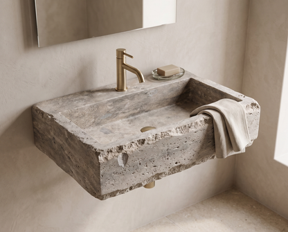 Rustic Silver Travertine Sink