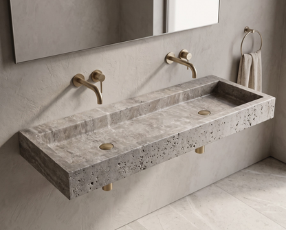 Dounble Silver Travertine Sink