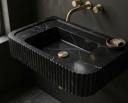 Nero Marquina Fluted Sink