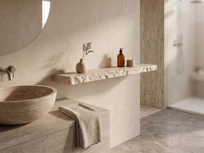 Natural Edge Travertine Shelf