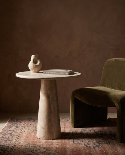 Travertine Plinth Table