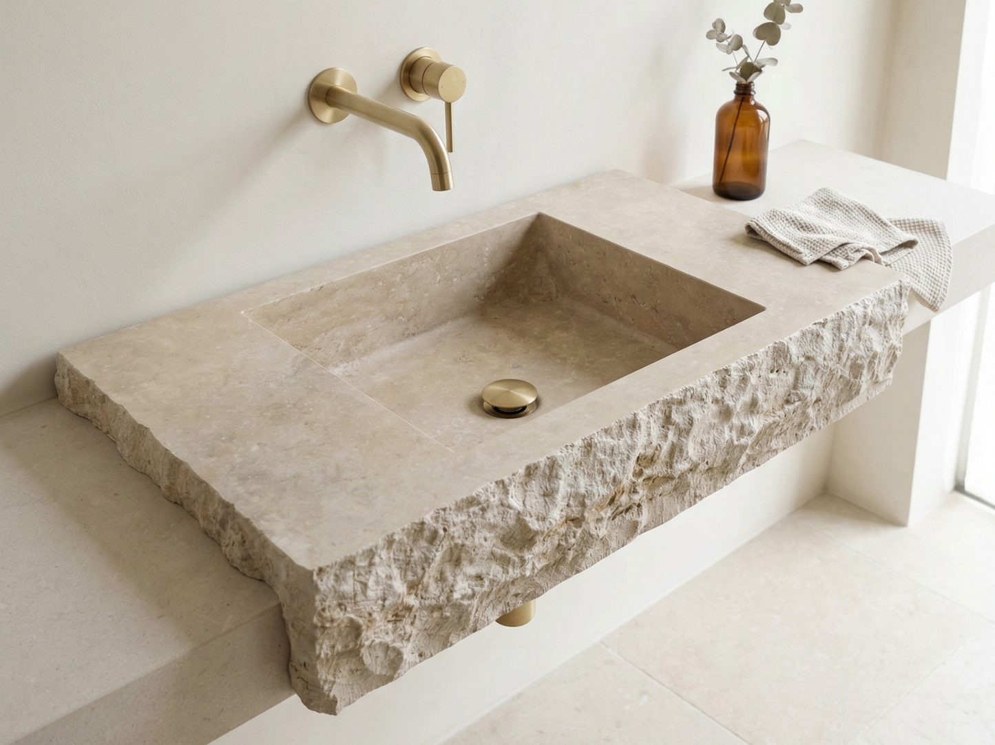 Travertine Rectangular Sink