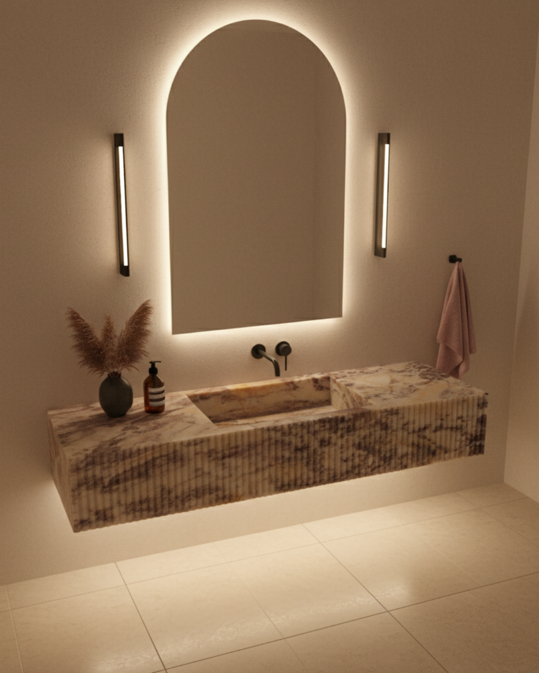 Calacatta Pink Marble Sink