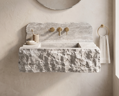 Silver Travertine Bathroom Sink