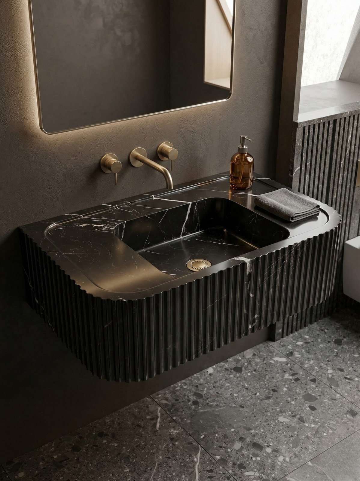 Nero Marquina Marble Sink