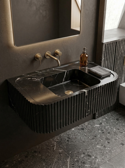 Nero Marquina Marble Sink