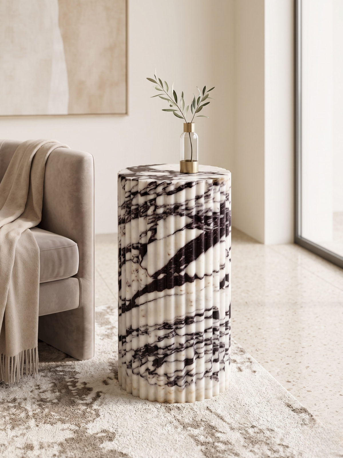 Calacatta Marble Plinth Table