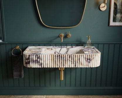 Calacatta Viola Fluted Marble Sink