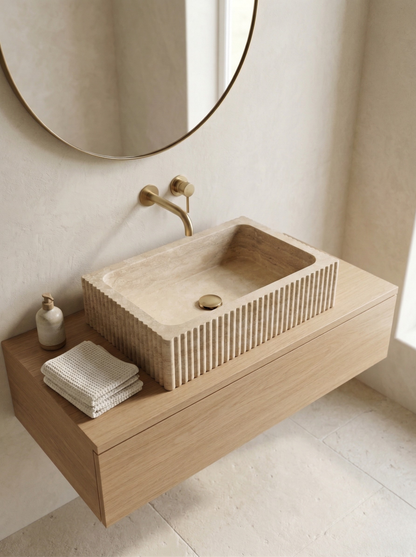 Travertine Fluted Sink