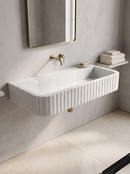 White Carrara Marble Sink