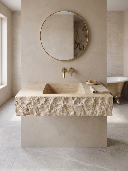 Custom Handmade Travertine Sink
