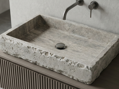 Silver Travertine Rectangular Sink