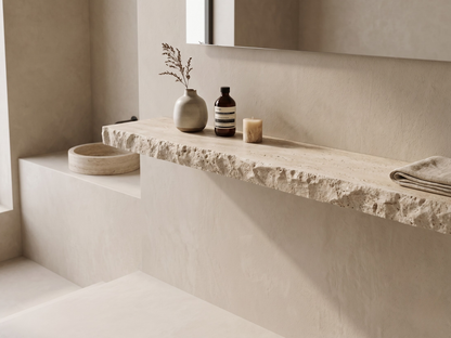 Natural Edge Travertine Shelf