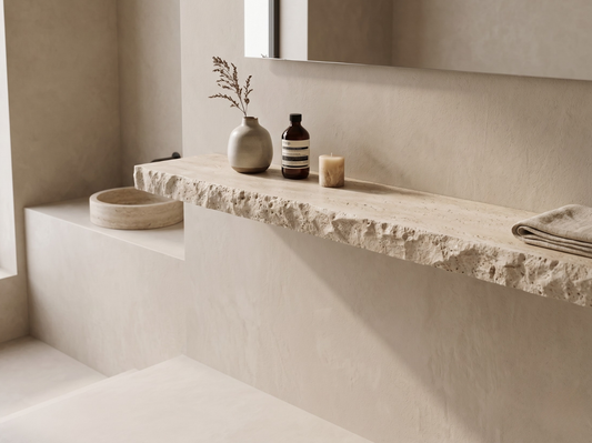 Natural Edge Travertine Shelf