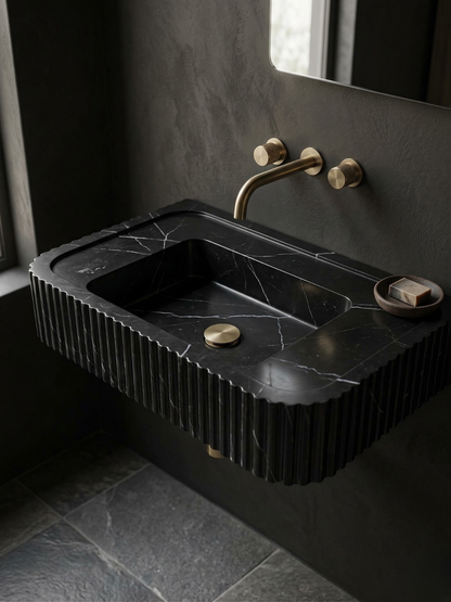 Nero Marquina Fluted Sink