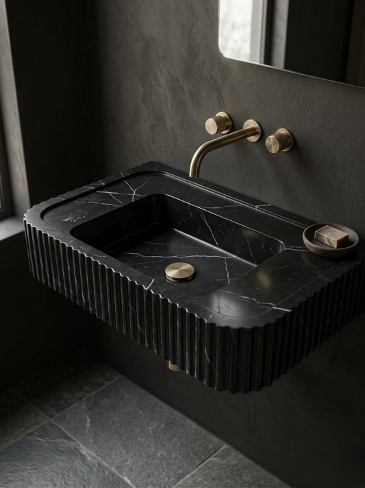 Nero Marquina Fluted Sink