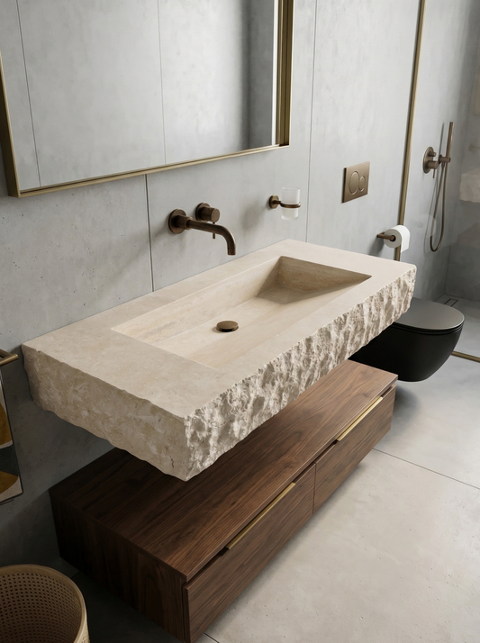 Travertine Rough Chiselled Sink