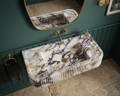 Calacatta Viola Fluted Marble Sink