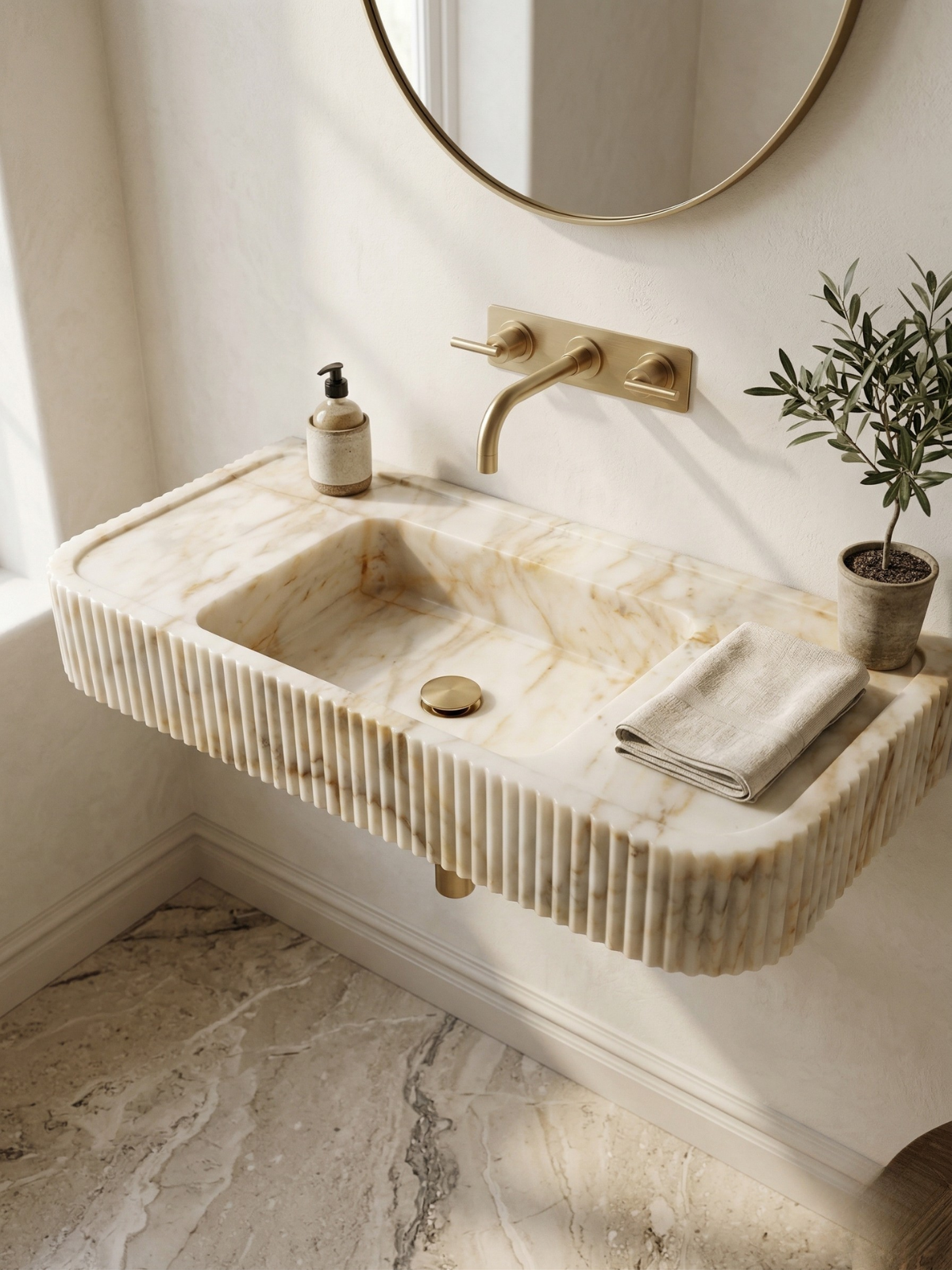 Calacatta Gold Marble Sink