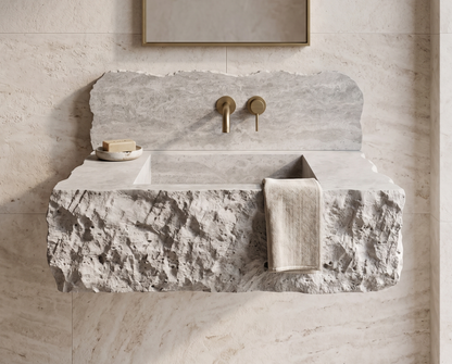 Silver Travertine Bathroom Sink