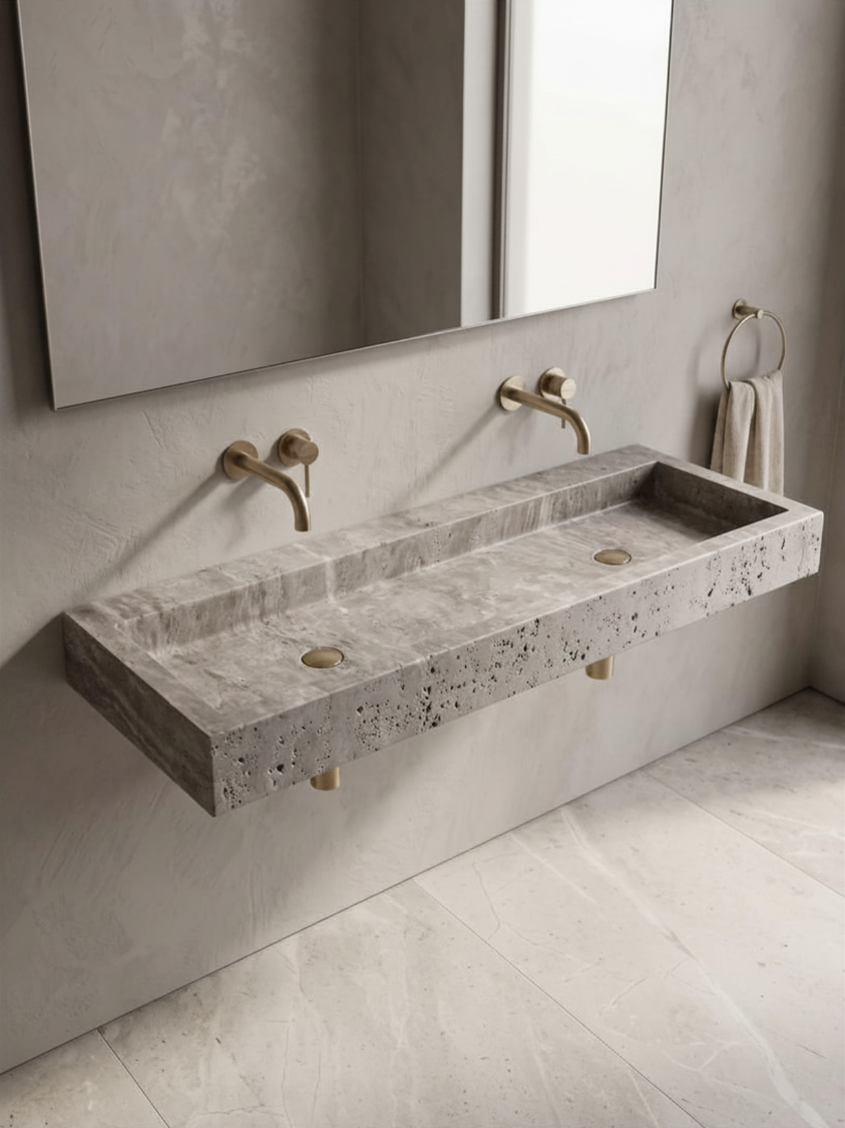 Dounble Silver Travertine Sink