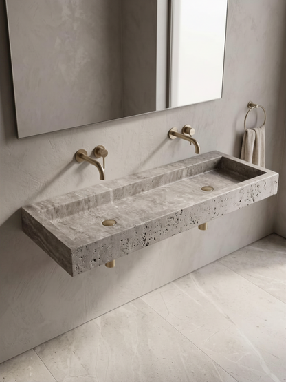Dounble Silver Travertine Sink
