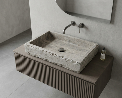 Silver Travertine Rectangular Sink