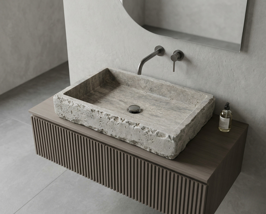 Silver Travertine Rectangular Sink
