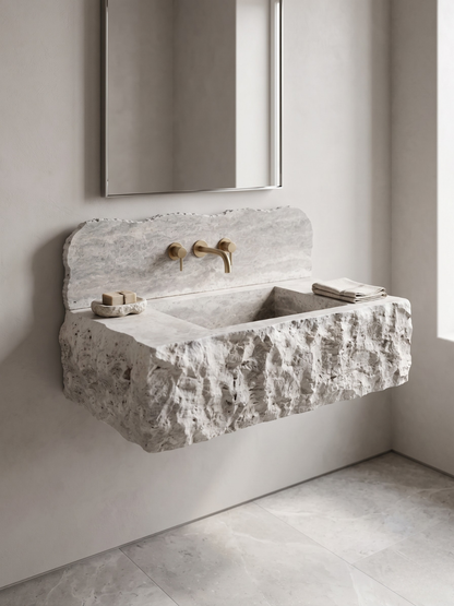 Travertine Sink-Optional Backsplash