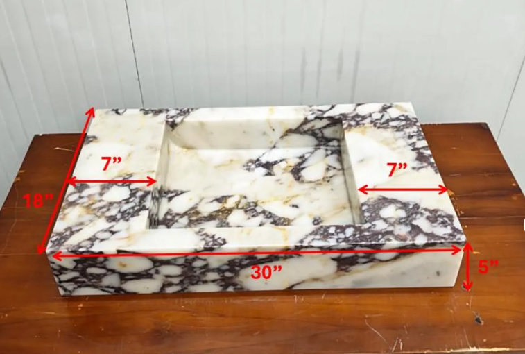 Calacatta Viola Marble Wall-Mounted Sink
