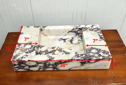 Calacatta Viola Marble Wall-Mounted Sink