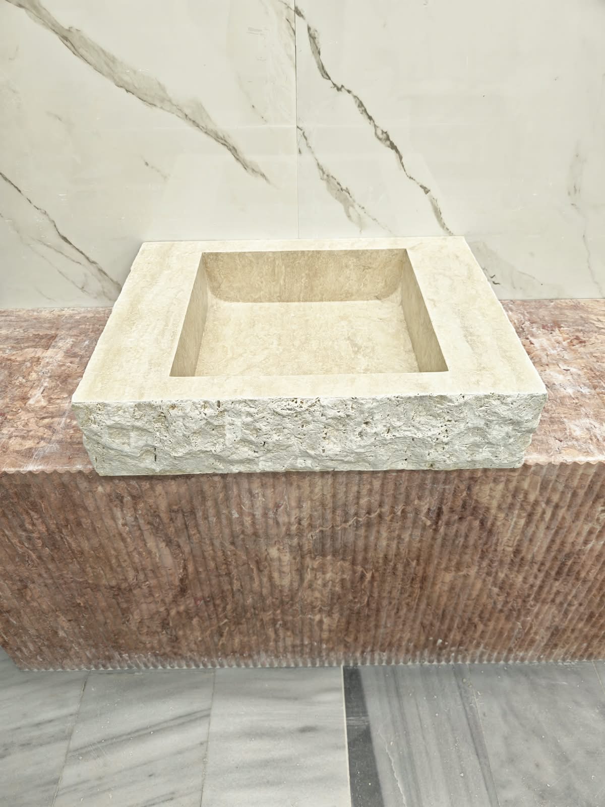 Travertine Rectangular Sink